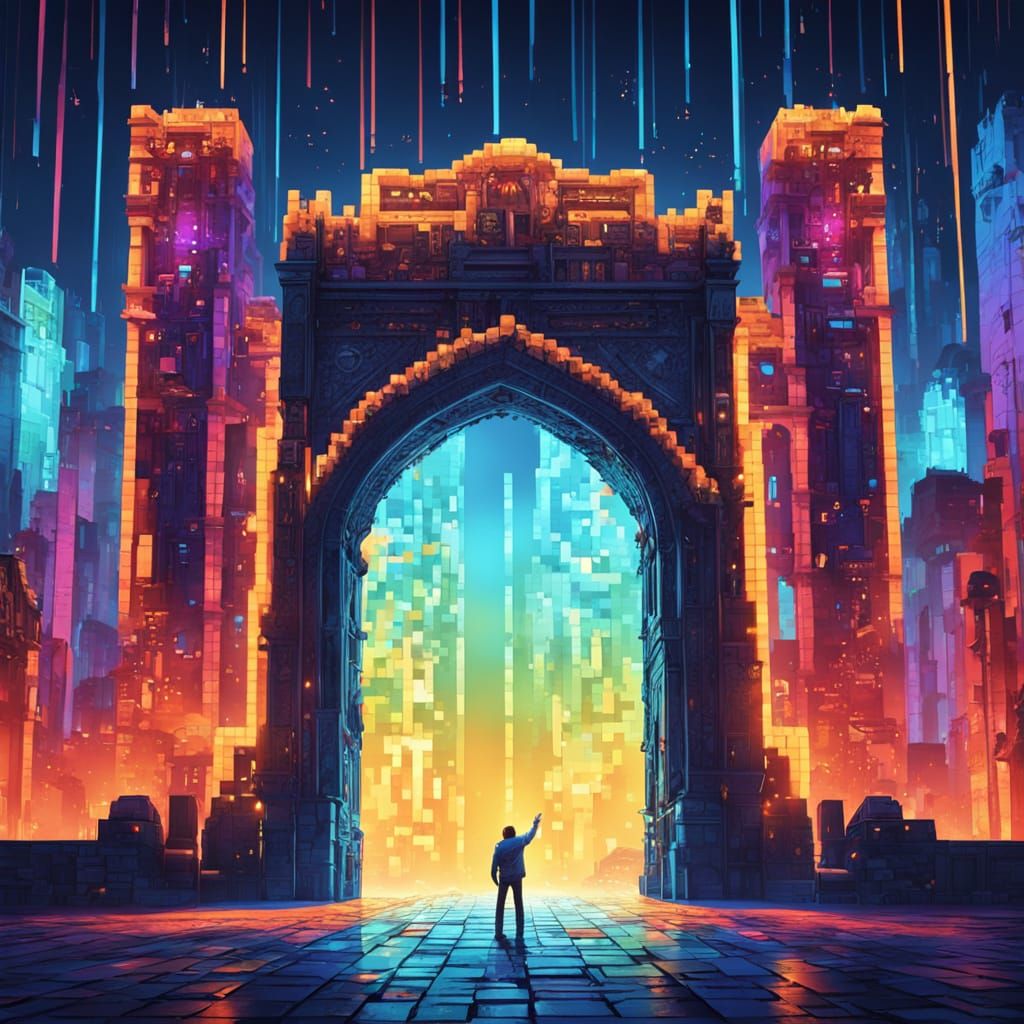 Pixel Art Gateway to Another World