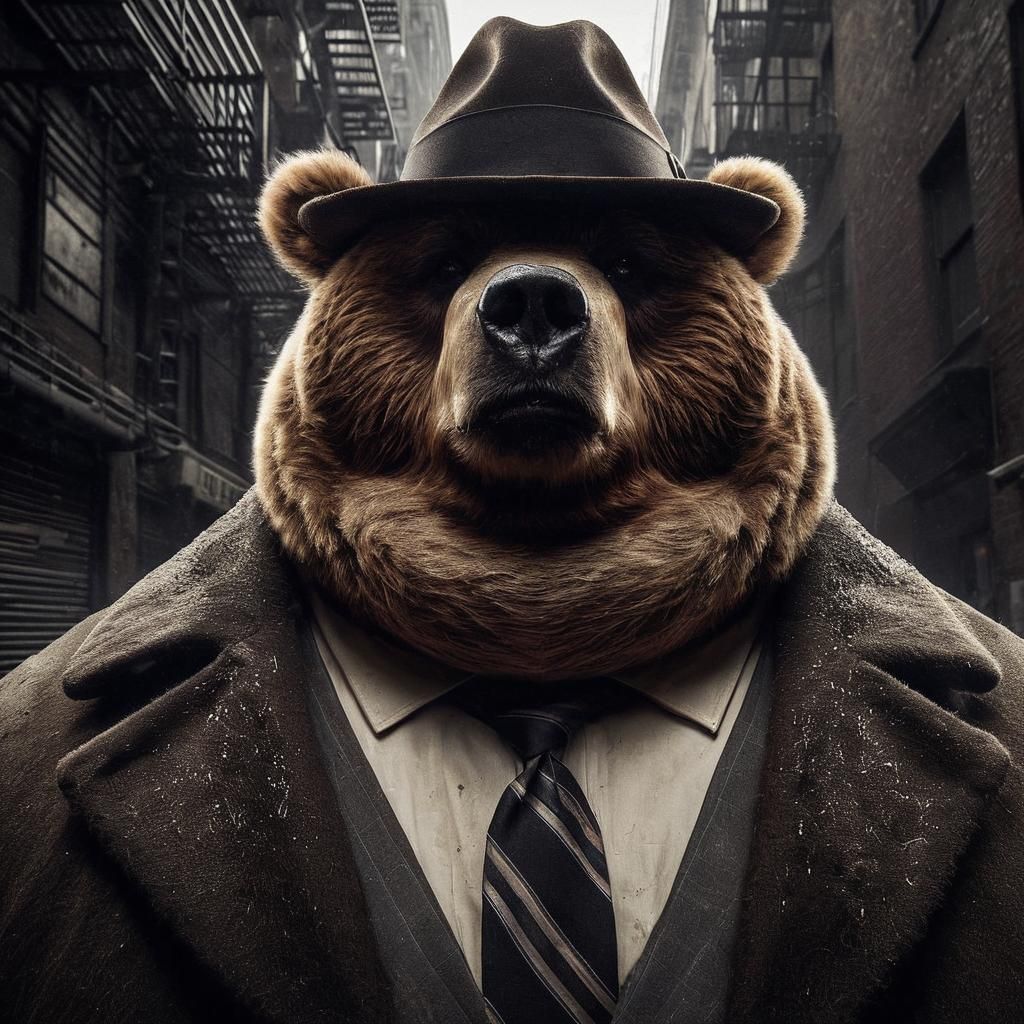 Ominous Kodiak Bear Mafia Boss Portrait