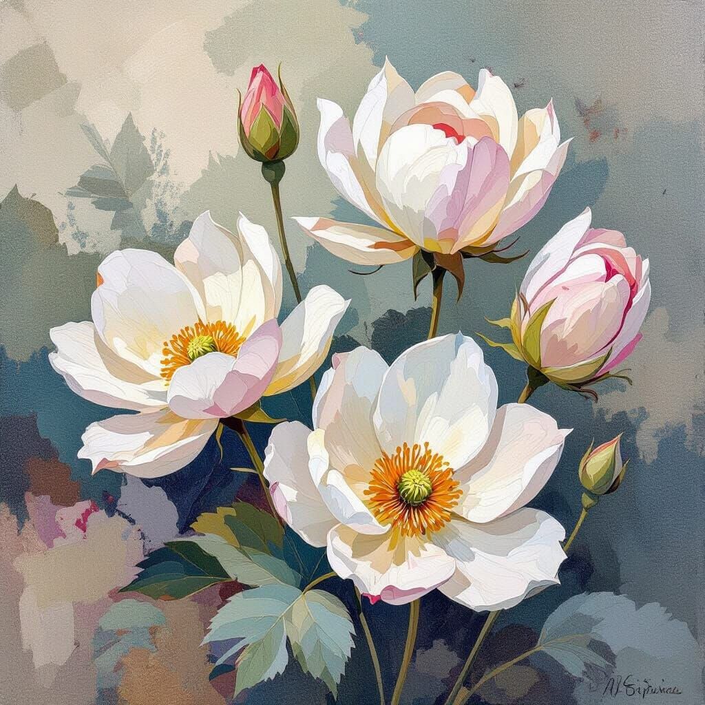 Impressionist Flowers Bloom in Gouache and Watercolor