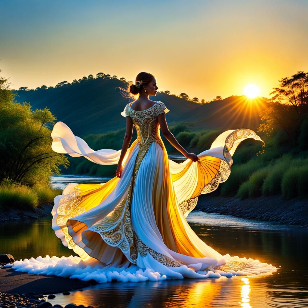 Luminous Foam Art Zentangle Woman by River