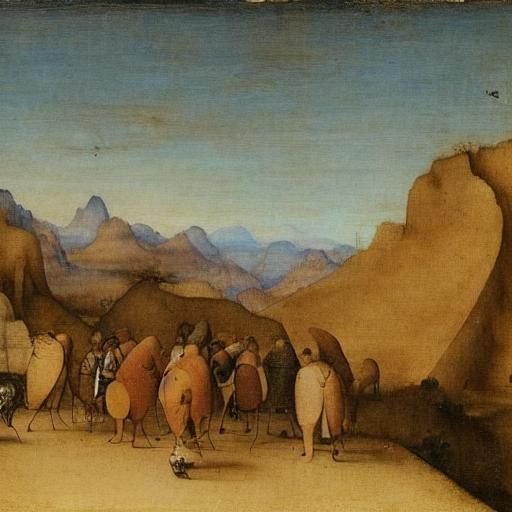 Chinese Squadron in Desert Canyon: Classical Surrealism