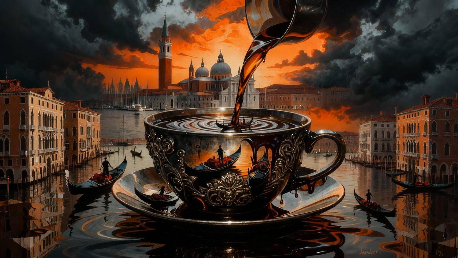 Surreal Melting Figures in Abstract Art Style