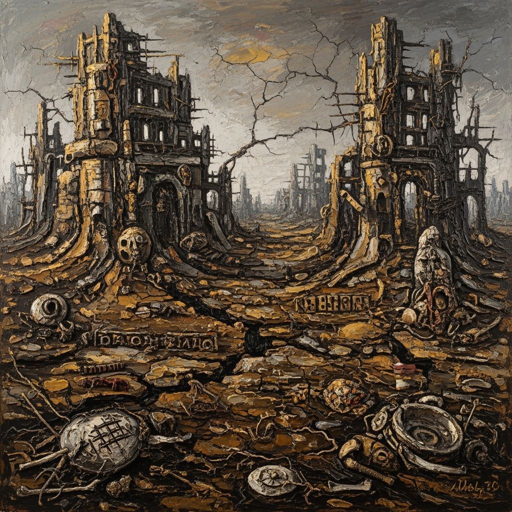 Distressed Earthen Landscape in Earthy Tones, Inspired by Im...