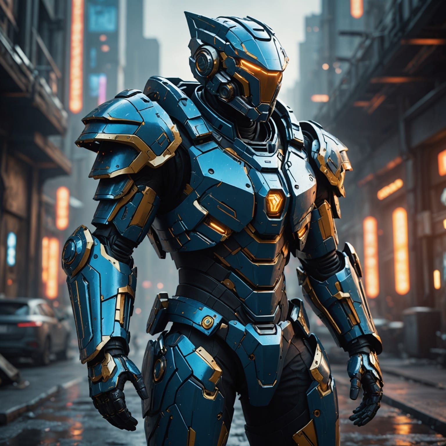 Futuristic Armor in Detailed Matte Painting