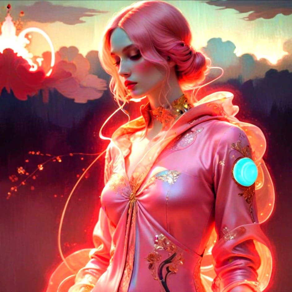 Elegant Woman in Opulent Baroque Setting