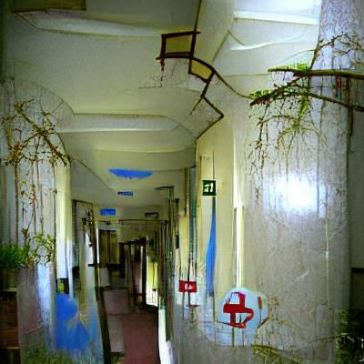 Eerie Abandoned Hospital Corridor