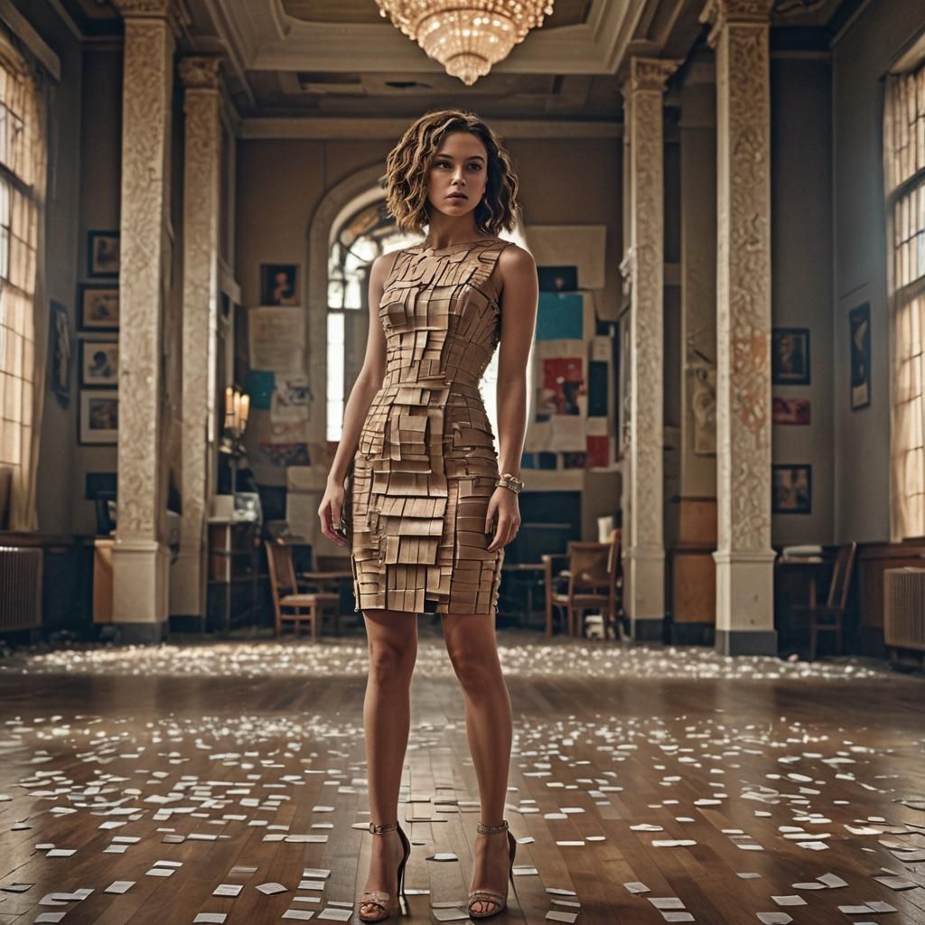 Bandage Dress in Ballroom: Hyperrealistic Image