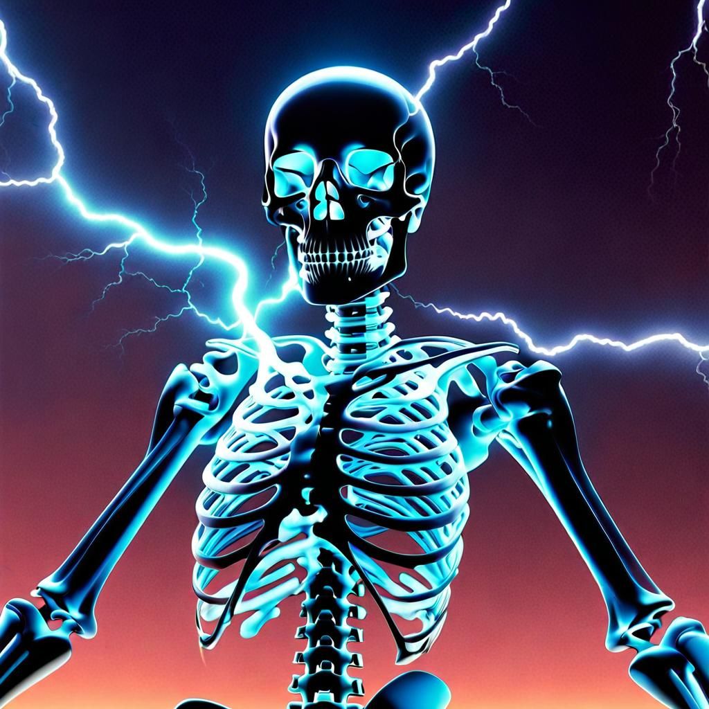 Hyper4d optical illusion of Hyperreal Gorgeous female skelet...