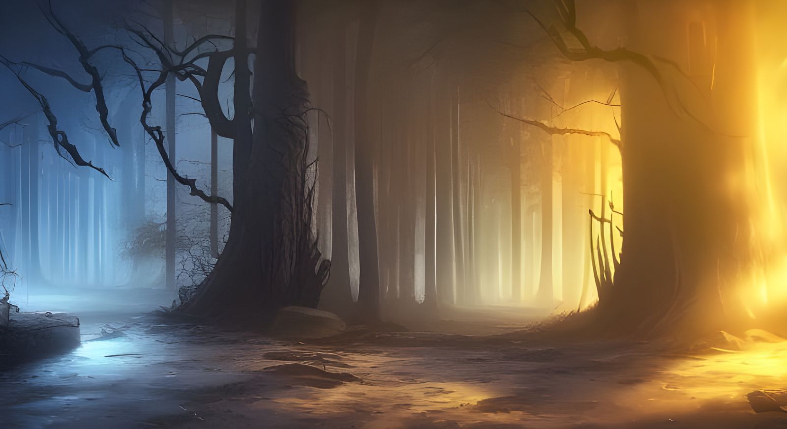 Spooky Forest  a stormy day