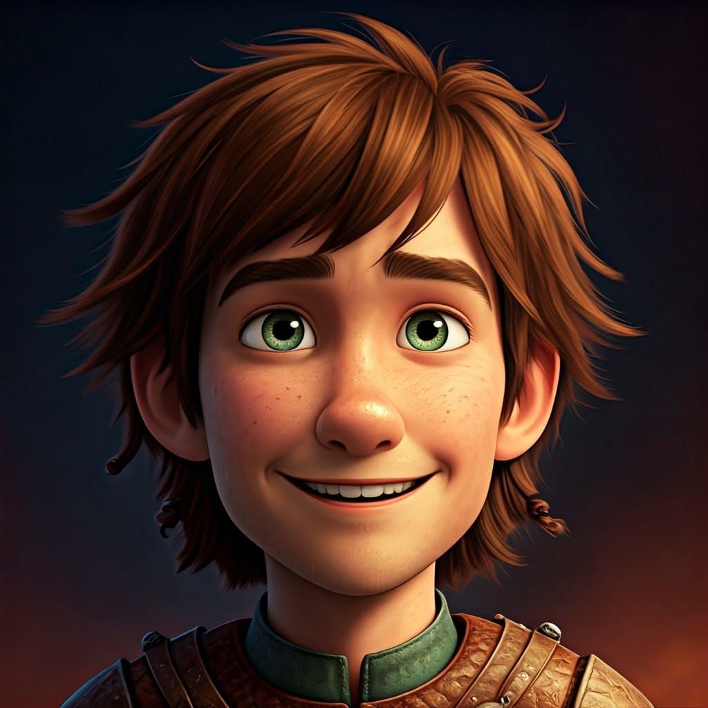 Excited Young Boy in Stylized Digital Painting