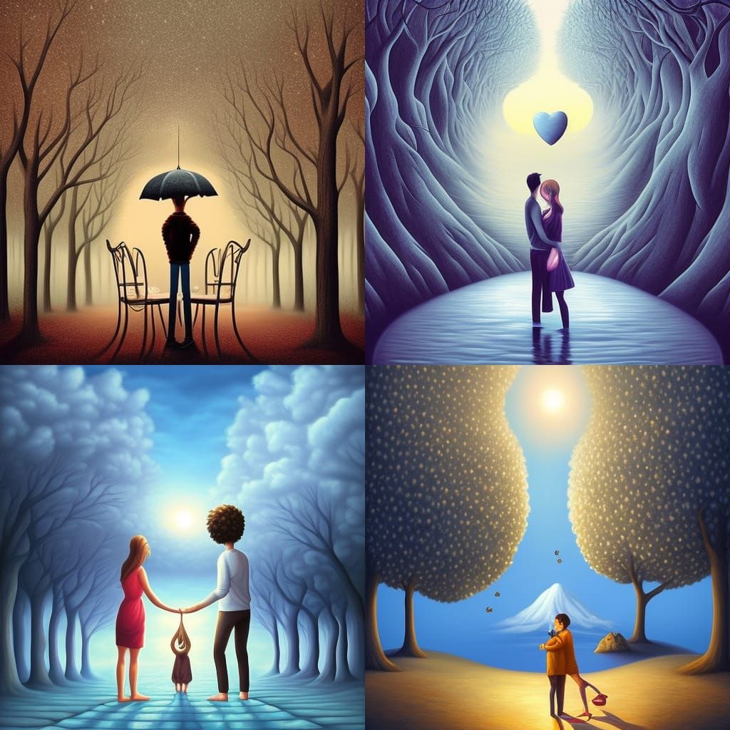 Eternal Love in Surreal Perspective Art