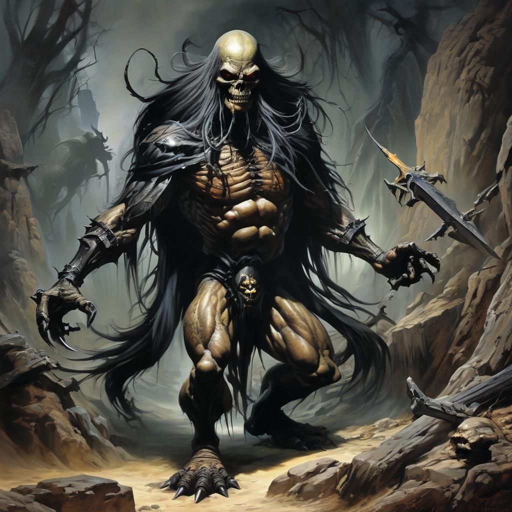 Grimdark Scene in Dark Fantasy Style