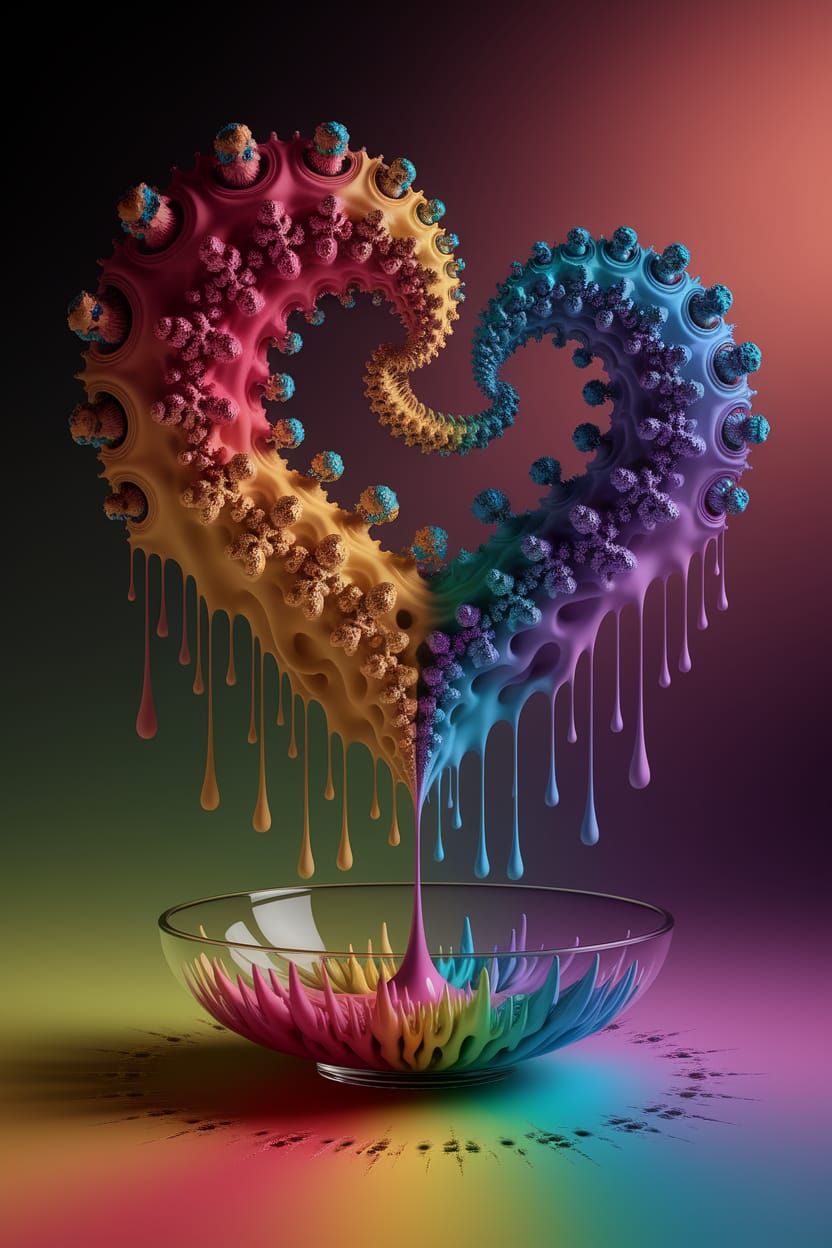Dripping Rainbow Heart