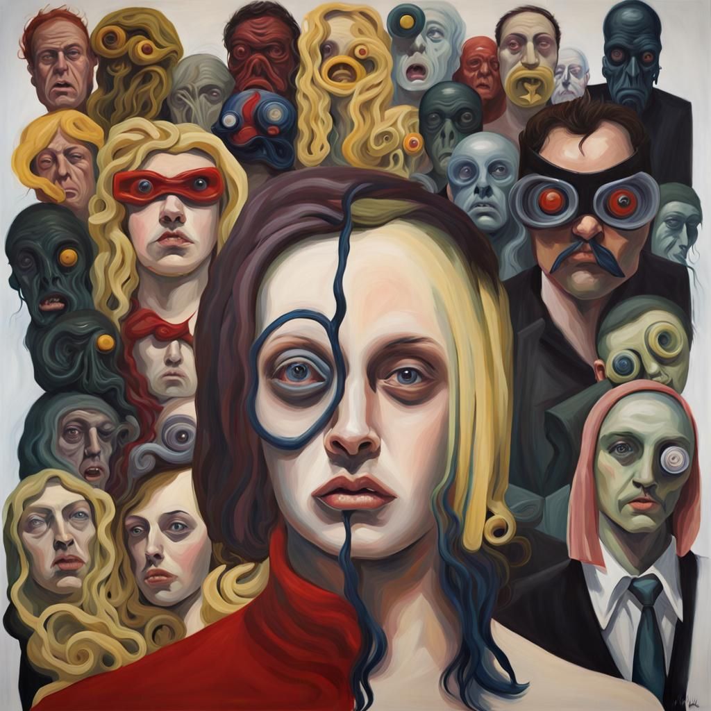 Surreal Pasta Banana Cyclops Horror Painting