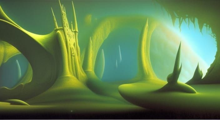 Mystical Dark Dreamscape with Dynamic Lighting