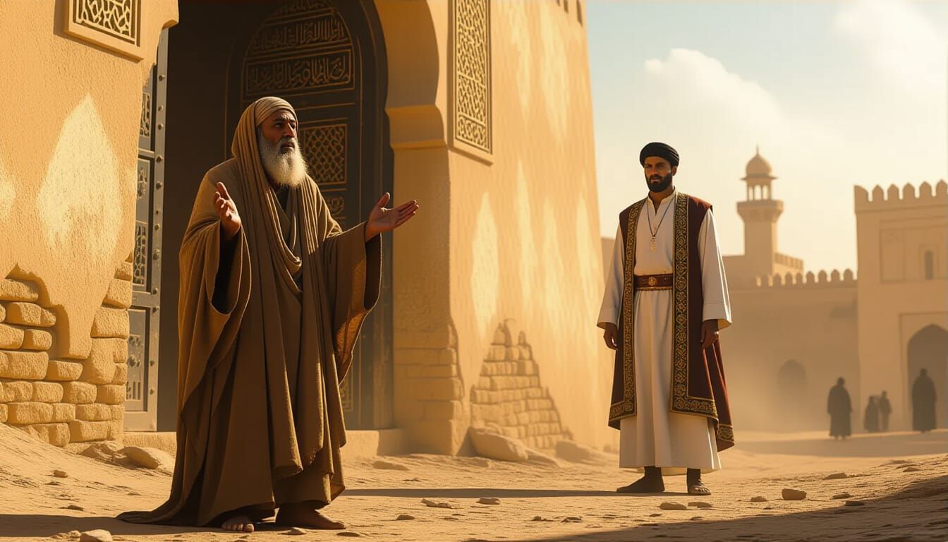 Sorrowful Beggar and Royal Sheikh in Ancient City