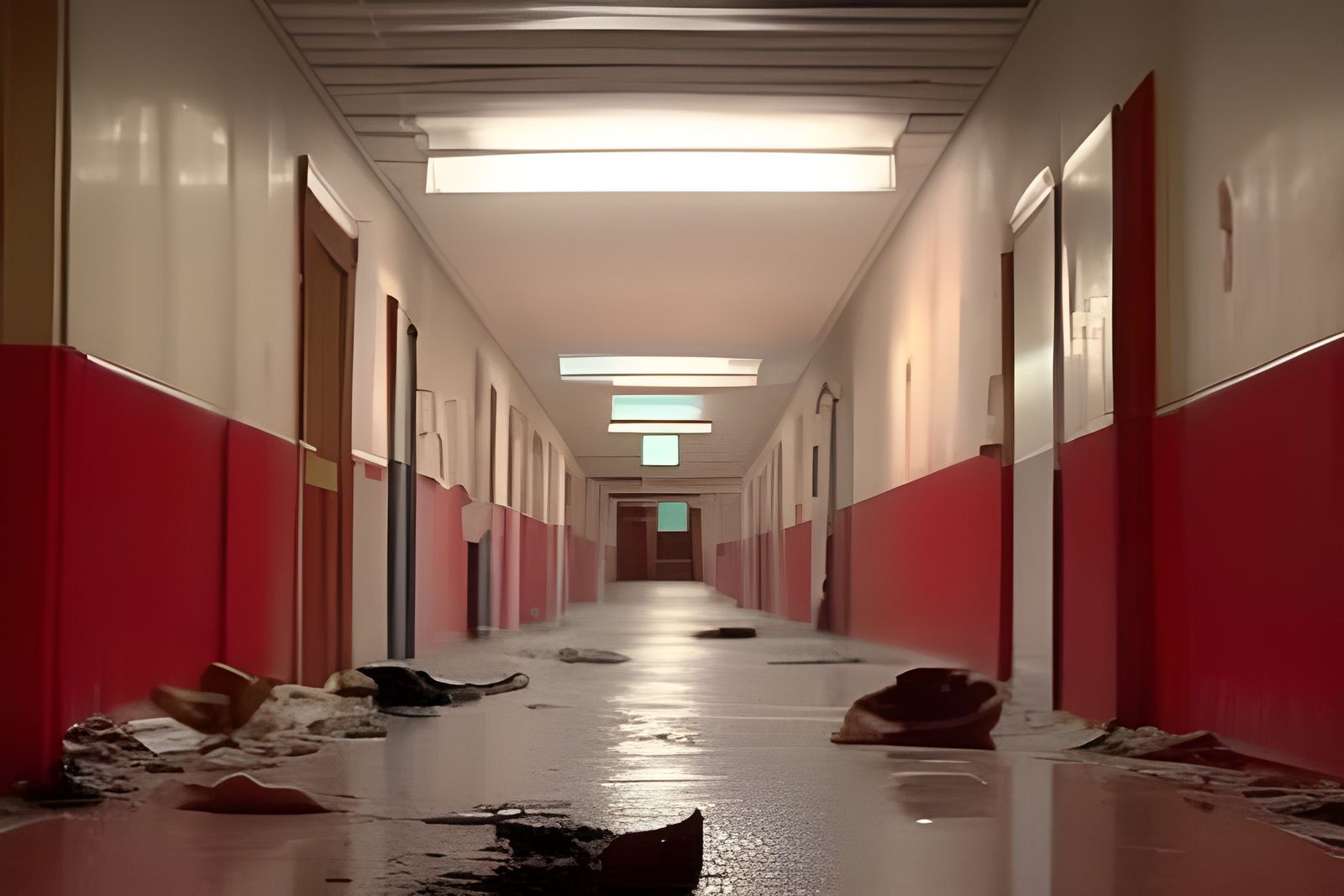 Post-Apocalyptic Supermarket Aisle in Ruins