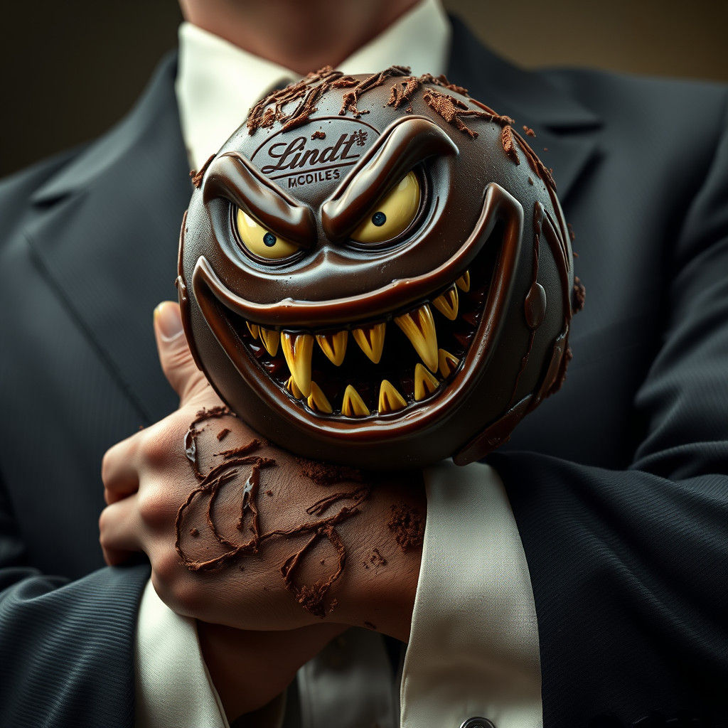 Lindt Truffle Bites Man in Macabre Illustration