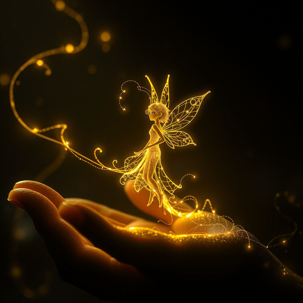 Golden Fairy and Dragon Companion in Dreamscape