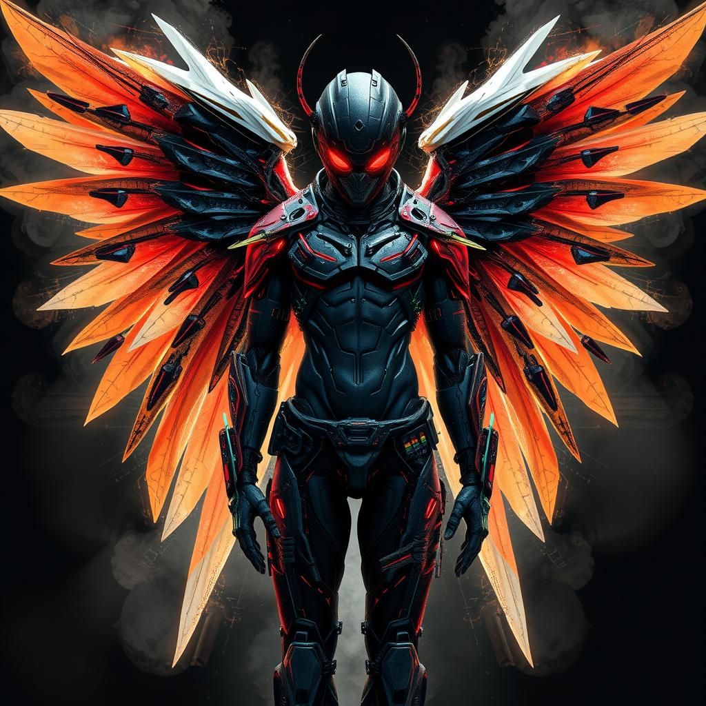 Cyberpunk Angel with Cybernetic Enhancements