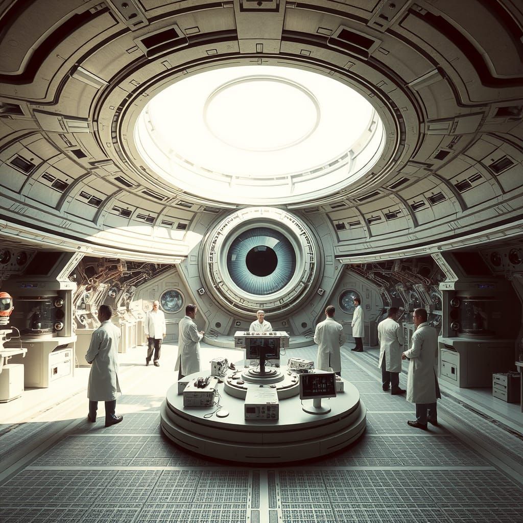 Innovative Lab Scene in Futuristic High-Tech Environment