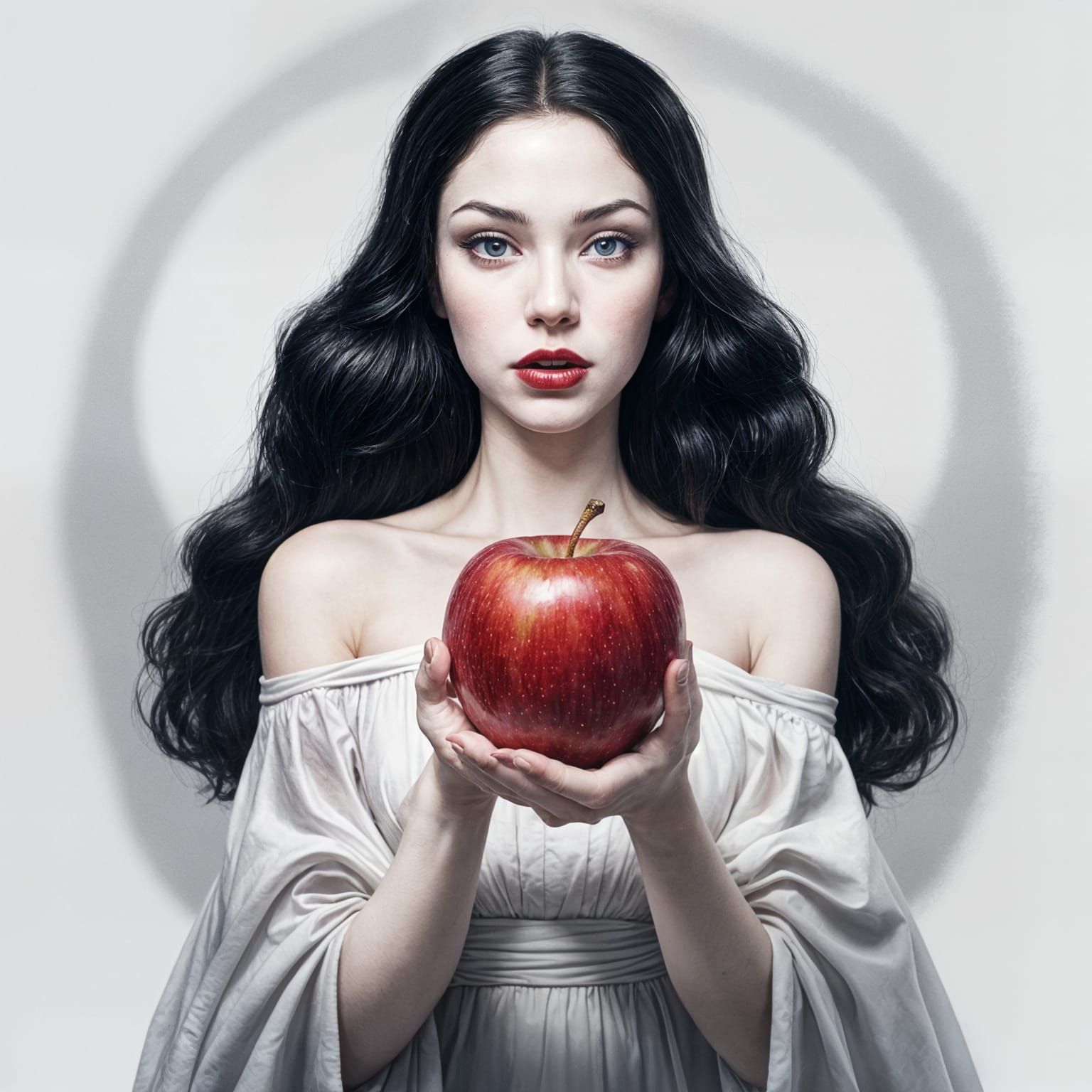 Snow White's Apple: A Study in Red, White, and Black