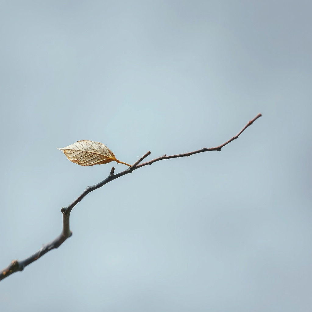 Solitary Leaf Evokes Melancholy in Wyeth Style