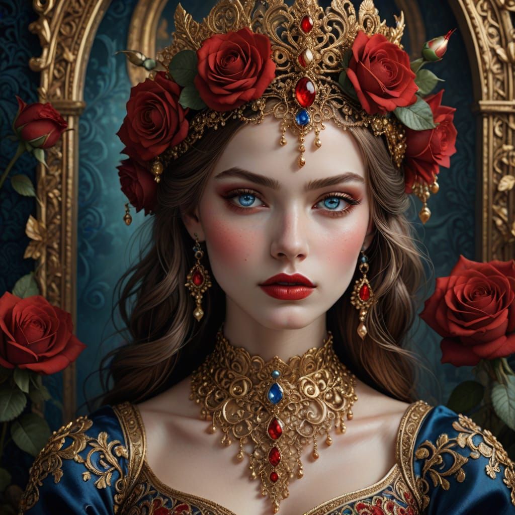 Regal Beauty in Luxurious Fantasy Attire