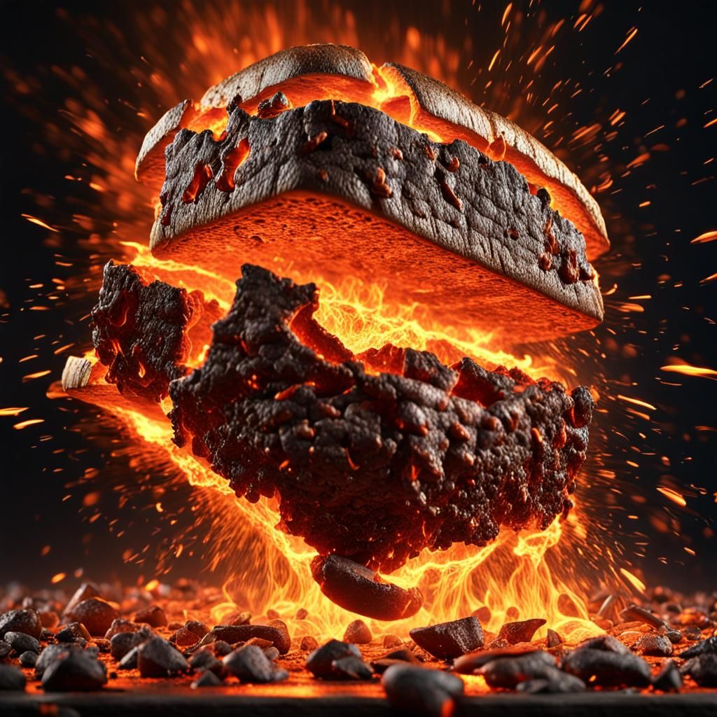 Dramatic Molten Metal Reaction in Fiery 3D Rendering