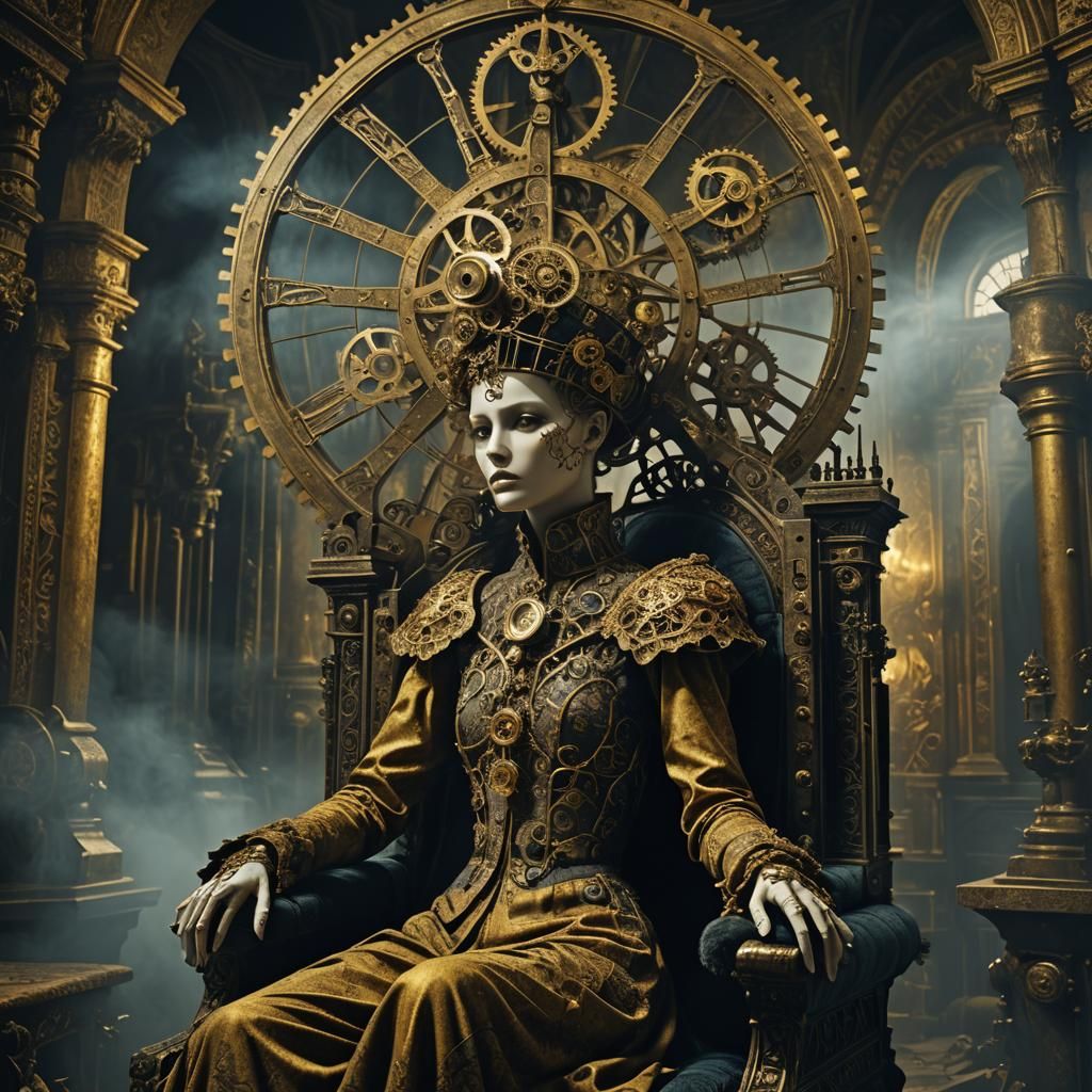 Mannequin on Throne in Baroque Fantasy Style