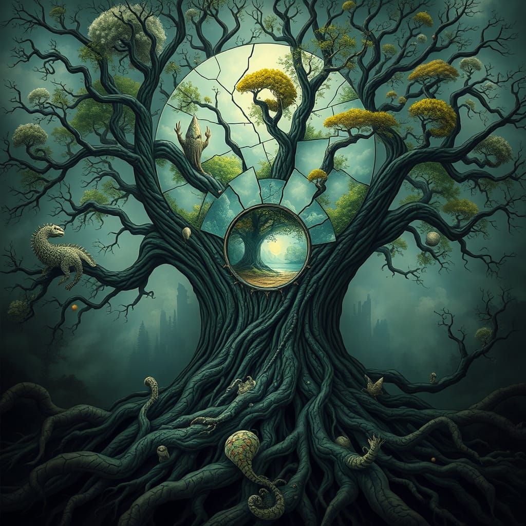 Portal Tree in Whimsical Landscapes
