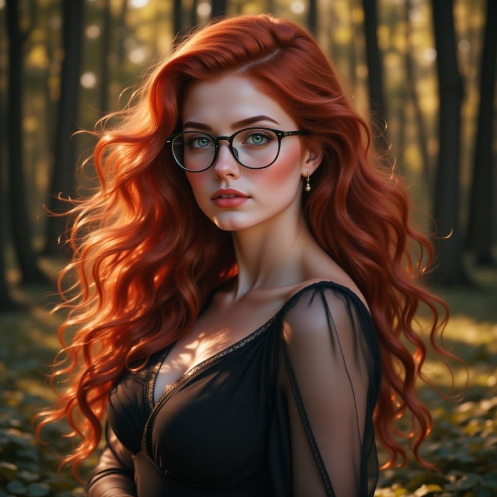 Hyperrealistic Redhead Portrait in Digital Art Style