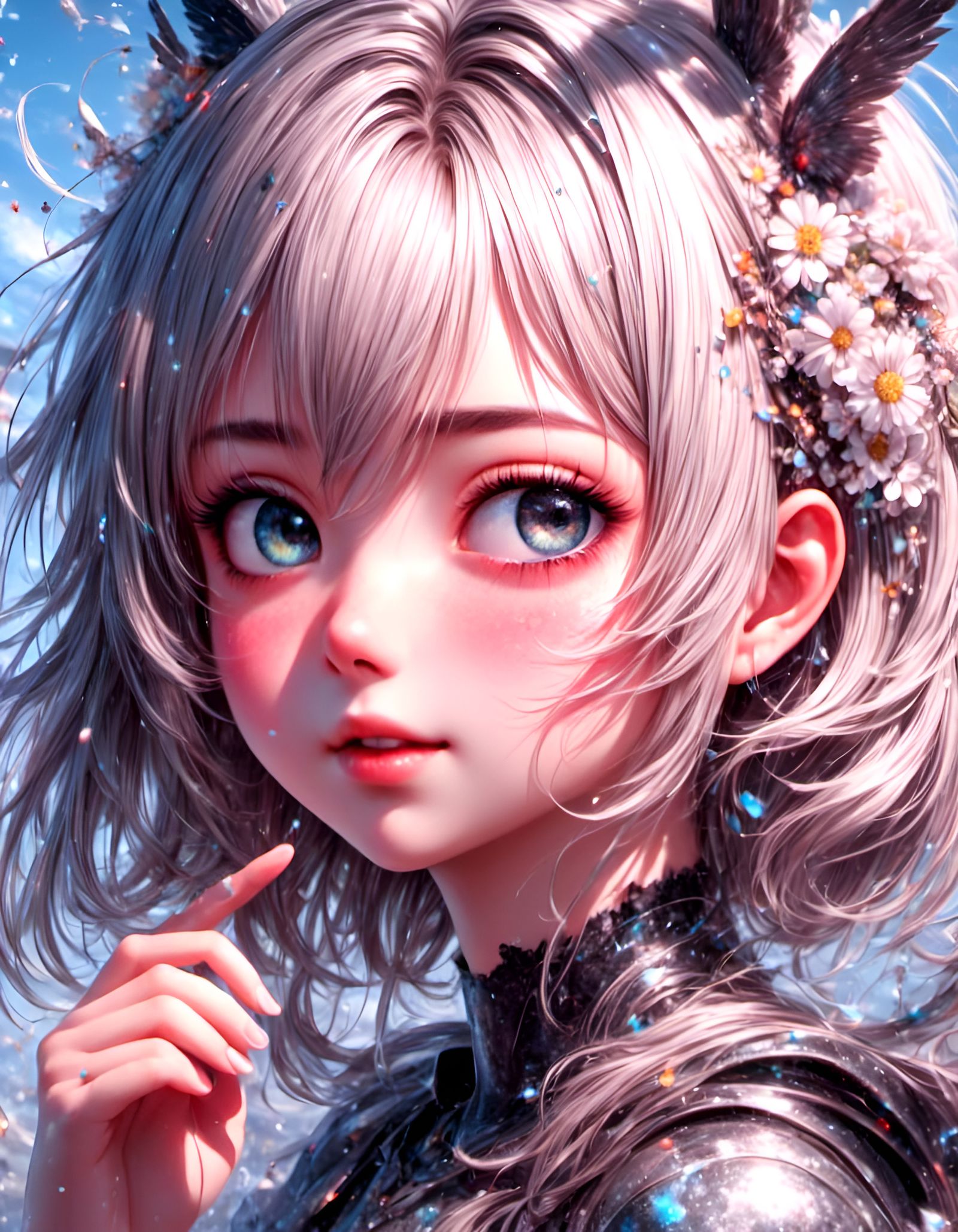 Delicate Close-up Portrait with Soft Features