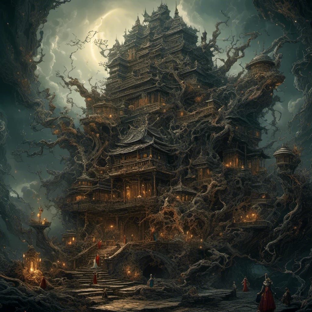 Hyperrealistic Dark Dancer in Atmospheric Light