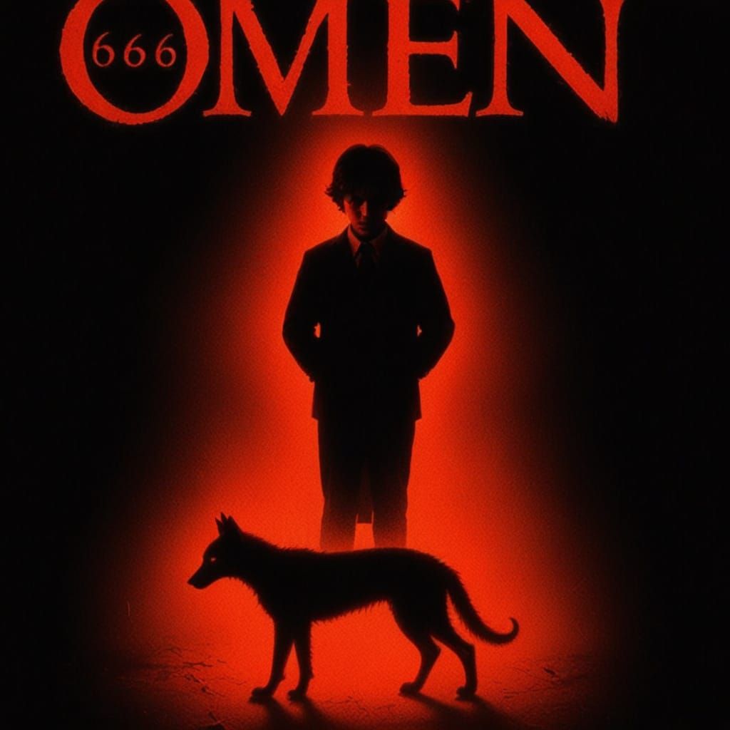 Omen Movie Poster Design with Demonic Jackal