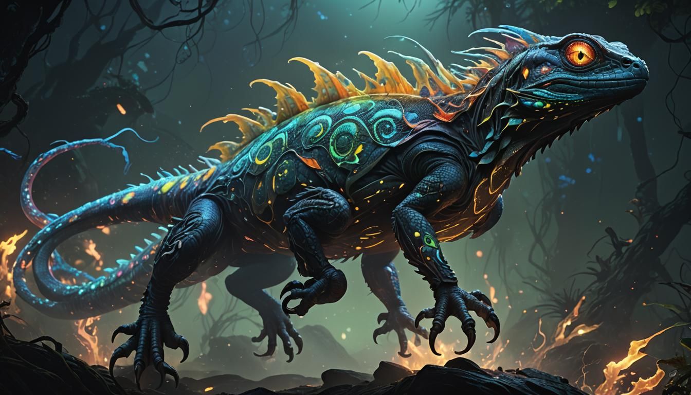 Mutant lizard in a fluorescent world