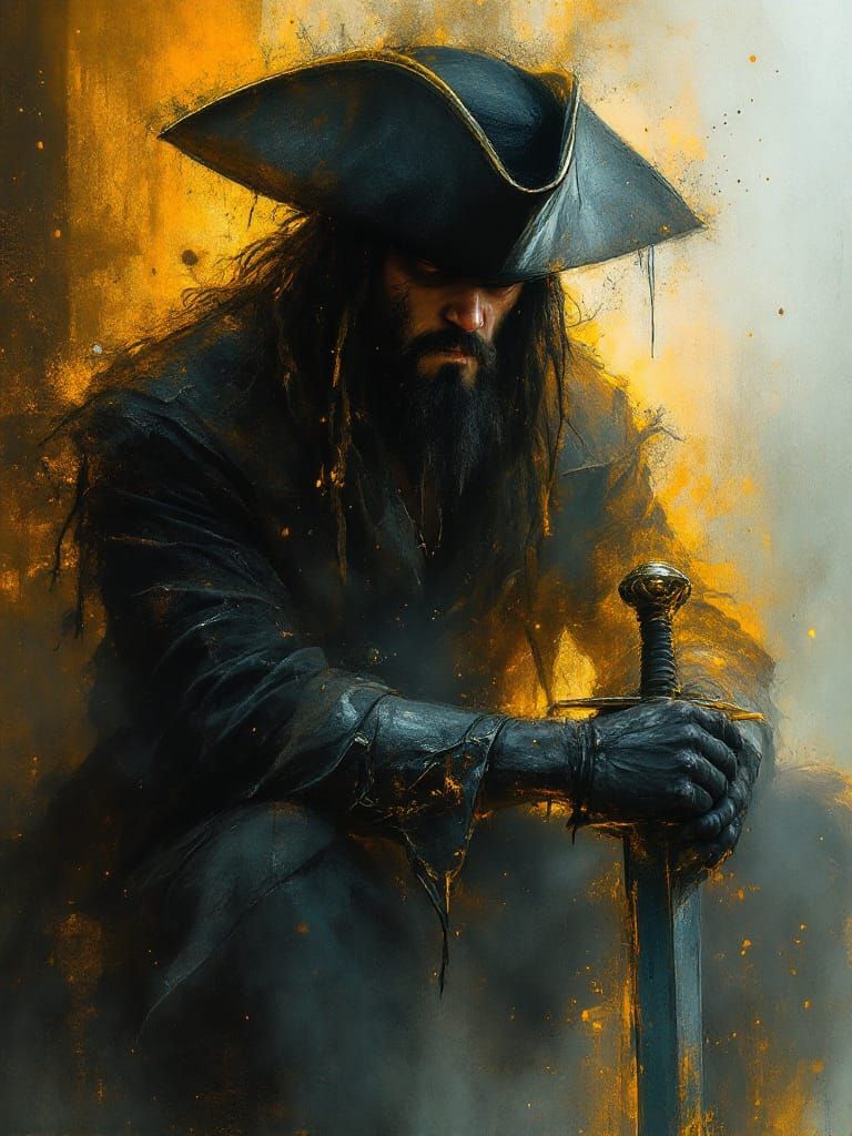 Pirate Portrait in Romantic Sublime Style
