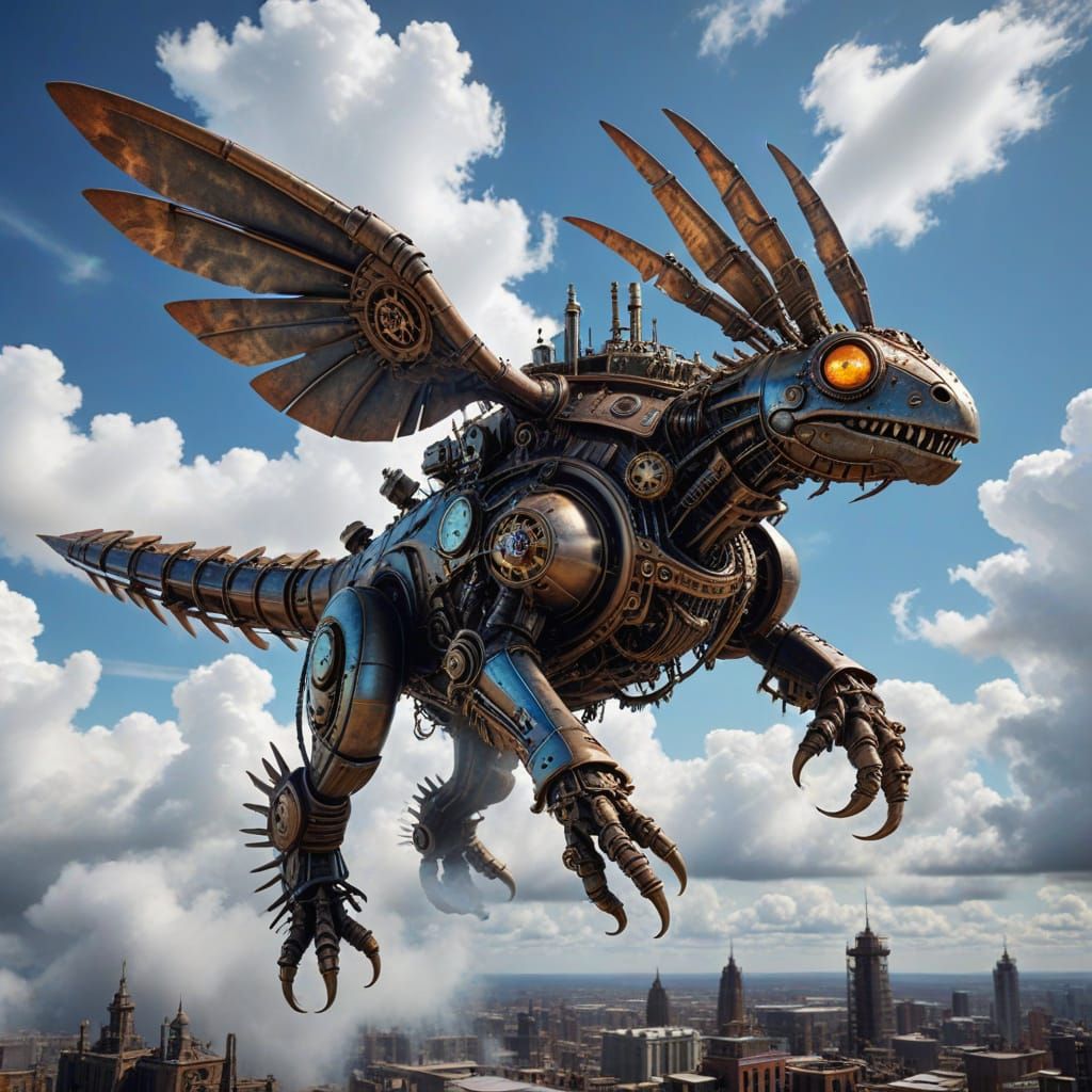 Steampunk Creature in Aerial View