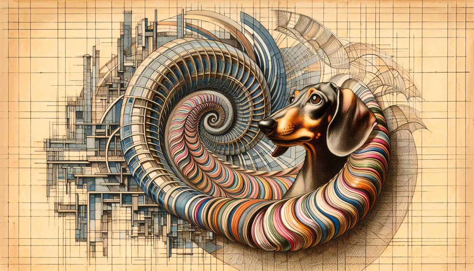 3 pictures (1): Complex architectural plans type vorticism w...