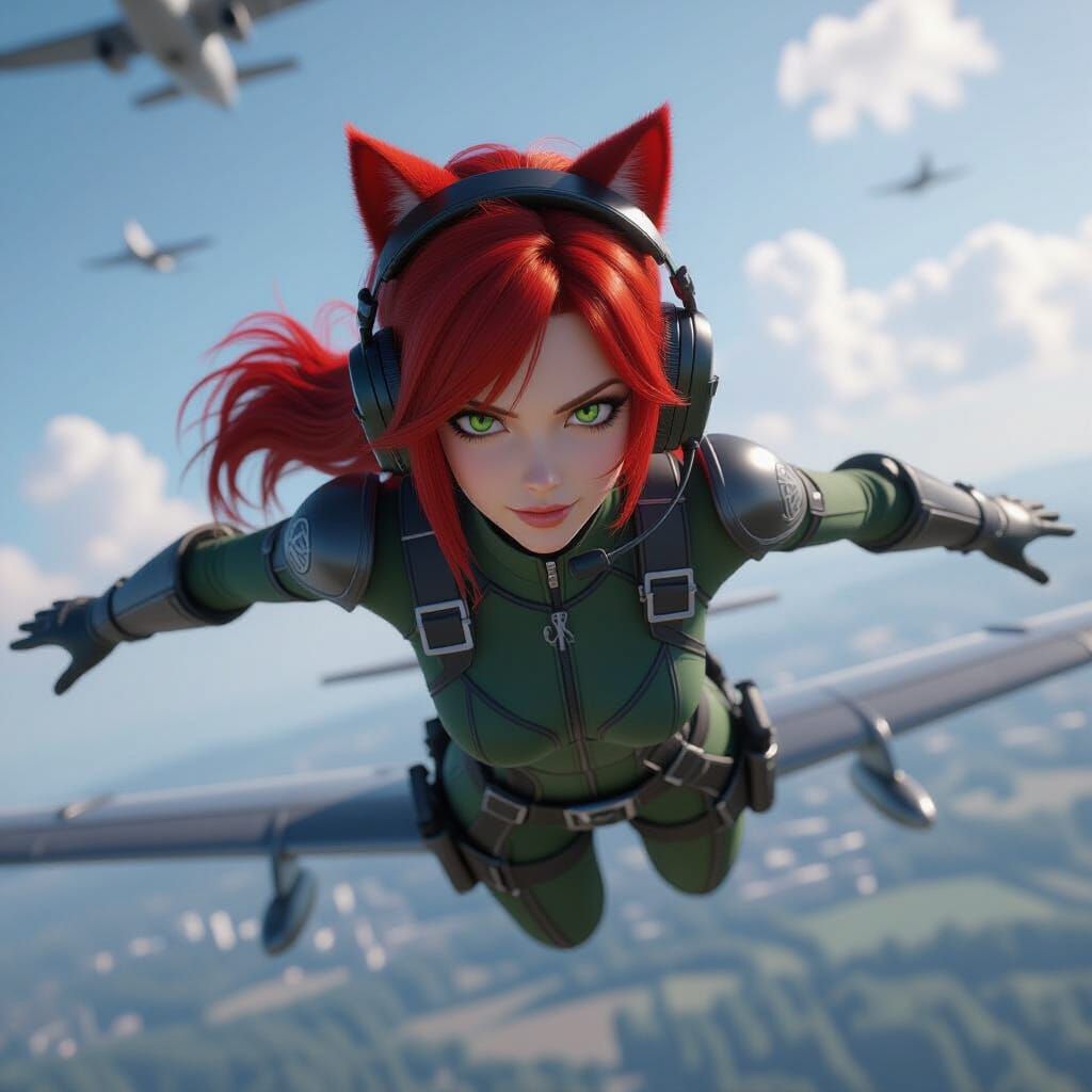 Gothic Cat-Eared Heroine in 3D Game Cover Art