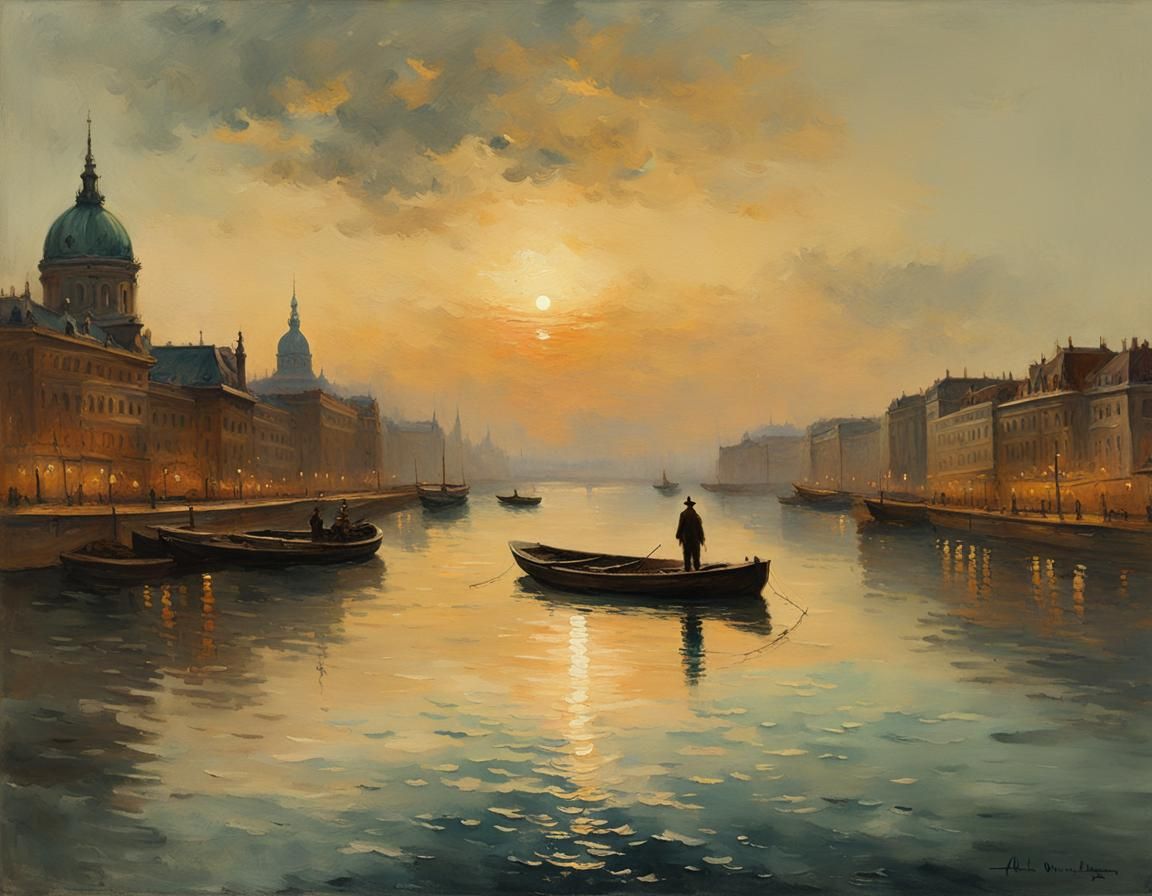 Budapest Dusk: Tonalist Painting on the Danube
