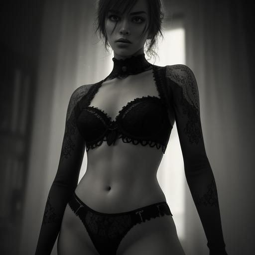 Hyperrealistic Striptease in Cinematic Style