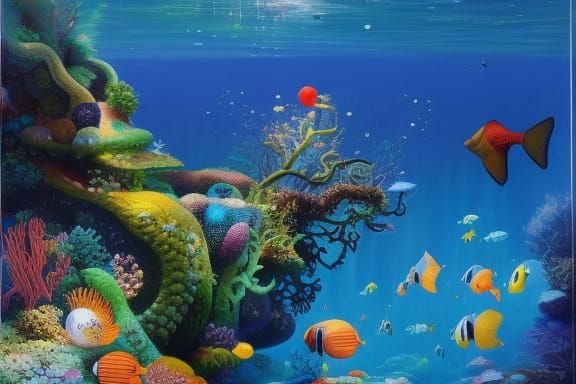 Enchanting Underwater Forest: A Surrealist Fantasy