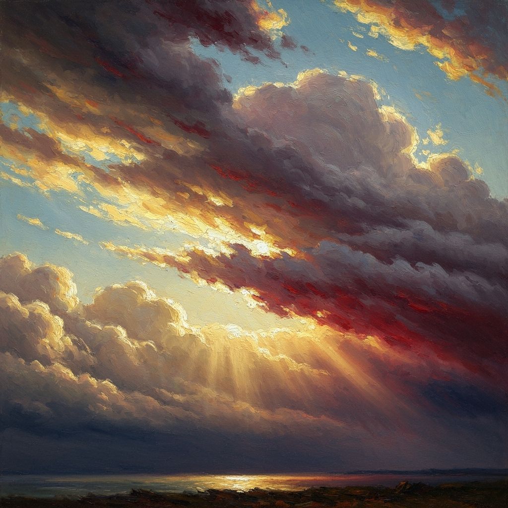 Turbulent Autumn Sky Oil Painting