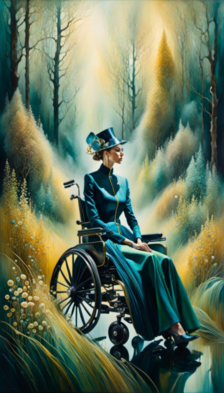 Ethereal Portrait of Woman in Electric Wheelchair