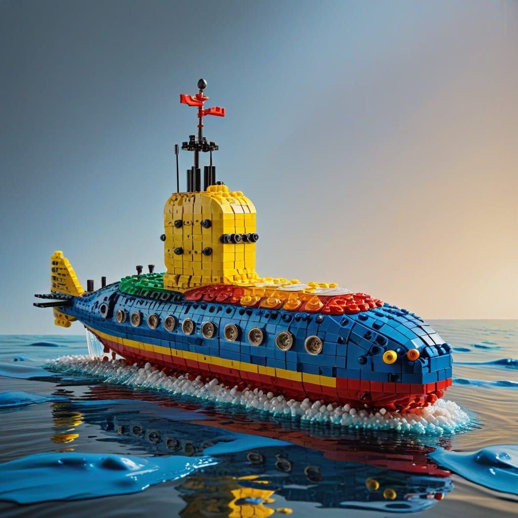 Surreal Lego Submarine in Dali Style