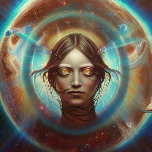 Swirling Galaxy Portal Reflects Stars and Planets