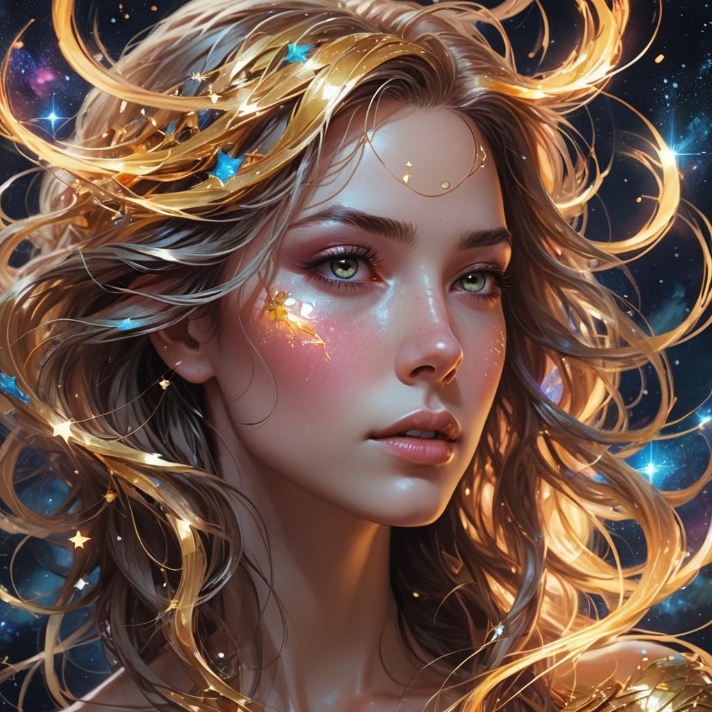 Ethereal Starlight Being in Cosmic Concept Art