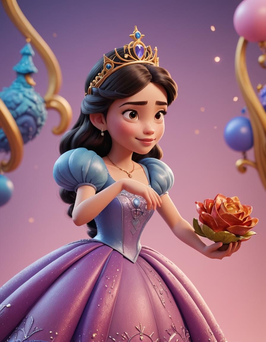 Girl as Disney Princess in 3D Digital Art