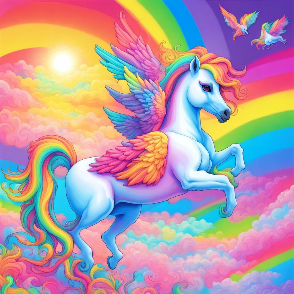 'The Mighty Many-Winged Pegasus' ~ Inspired by Lisa Frank's art